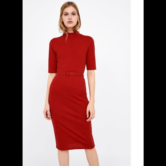 zara pencil dress with straps
